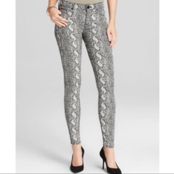 Hudson Jeans Nico Mid Rise Super Skinny Leg Jean 27 / 4 Animal Snakeskin Y2K - Picture 1 of 10